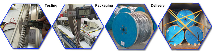 the testing, packaging and delivery of aerial service drop cable